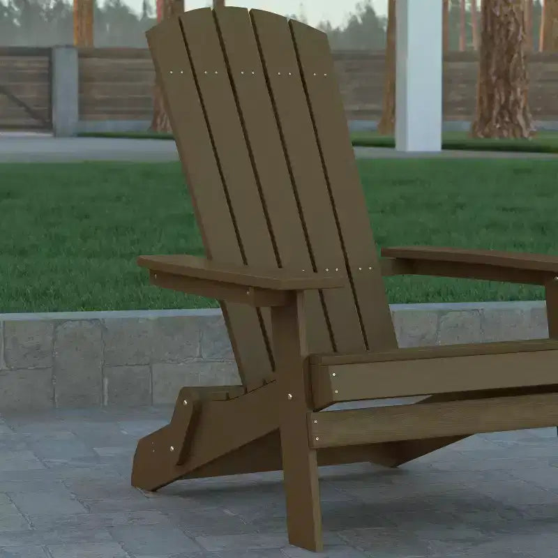 Emma e Oliver Set di 4 Sedie Pieghevoli Adirondack in Poliresina per Interni/Esterni, Sedie Resistenti alle Intemperie per Portico, Patio o Veranda