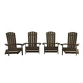 Emma e Oliver Set di 4 Sedie Pieghevoli Adirondack in Poliresina per Interni/Esterni, Sedie Resistenti alle Intemperie per Portico, Patio o Veranda