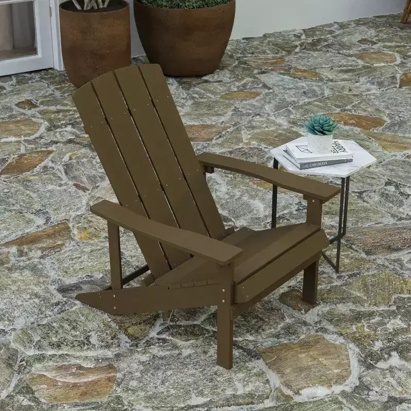 Set di 4 sedie Adirondack in poliresina effetto legno per tutte le stagioni Merrick Lane