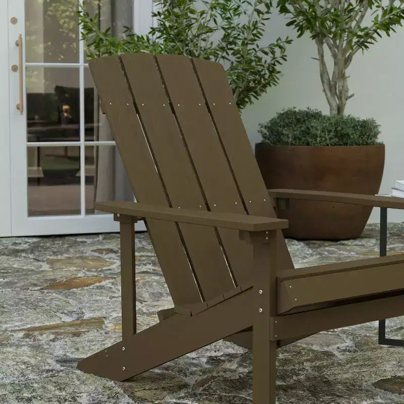 Set di 4 sedie Adirondack in poliresina effetto legno per tutte le stagioni Merrick Lane