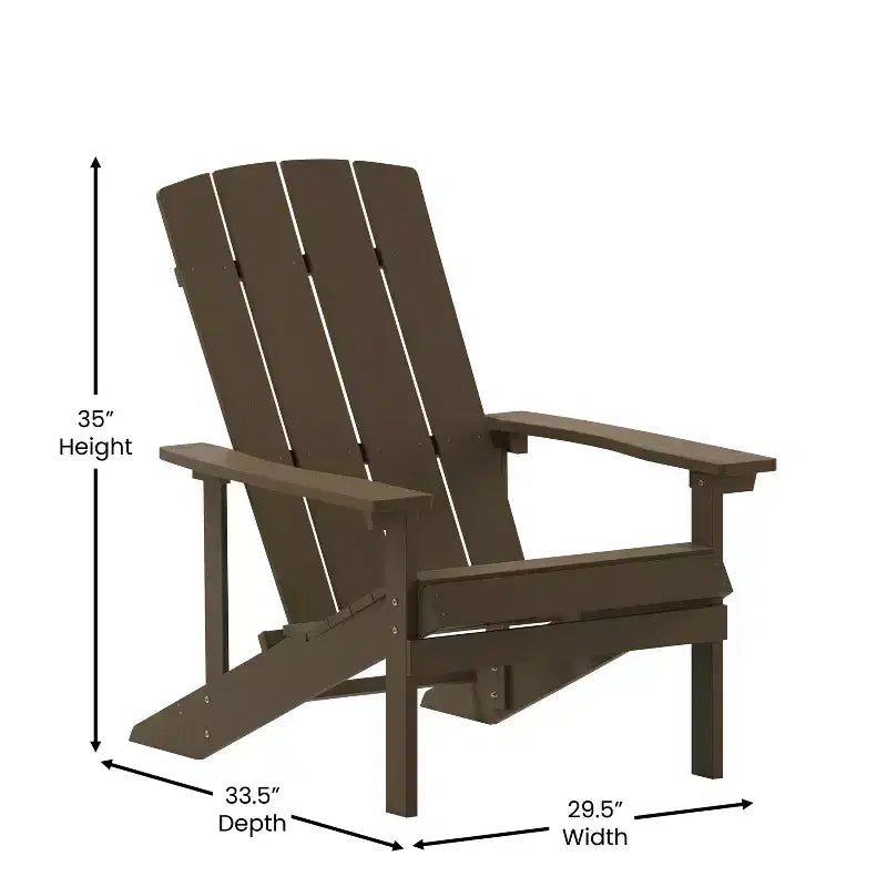 Set di 4 sedie Adirondack in poliresina effetto legno per tutte le stagioni Merrick Lane