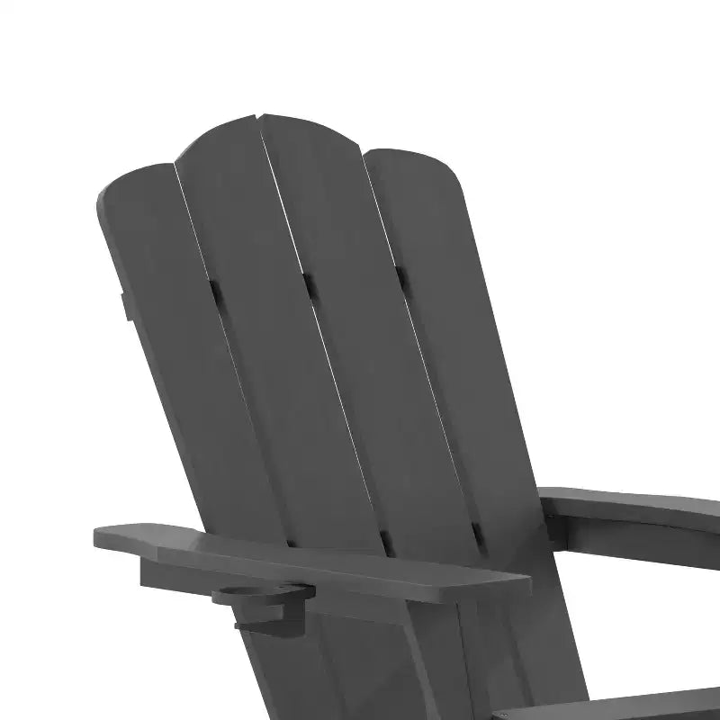 Sedia Adirondack Merrick Lane con portabicchieri e pouf estraibile, sedia a sdraio per interni/esterni in HDPE resistente a tutte le intemperie