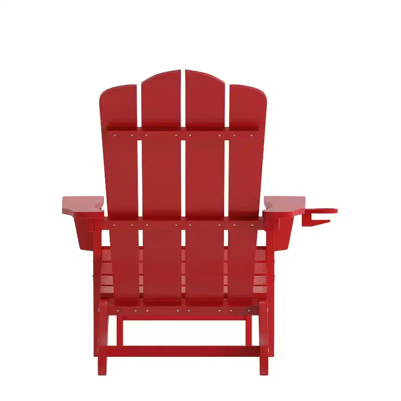 Sedia Adirondack Merrick Lane con portabicchieri e pouf estraibile, sedia a sdraio per interni/esterni in HDPE resistente a tutte le intemperie