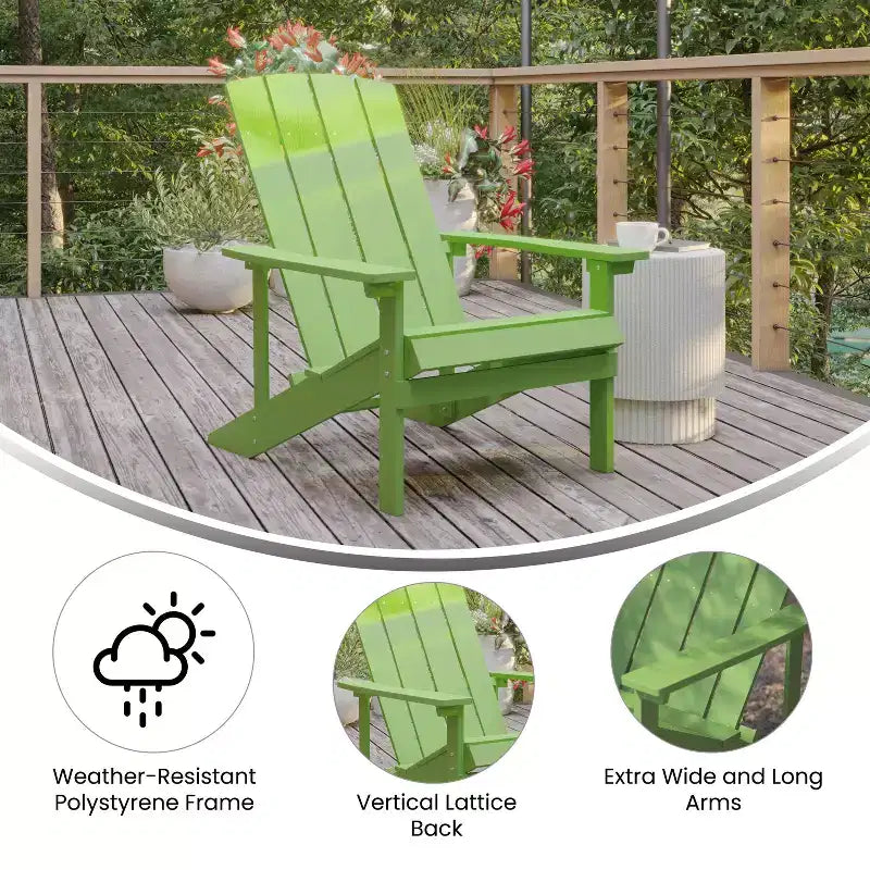 Sedia Adirondack Merrick Lane in legno di poliresina per tutte le stagioni