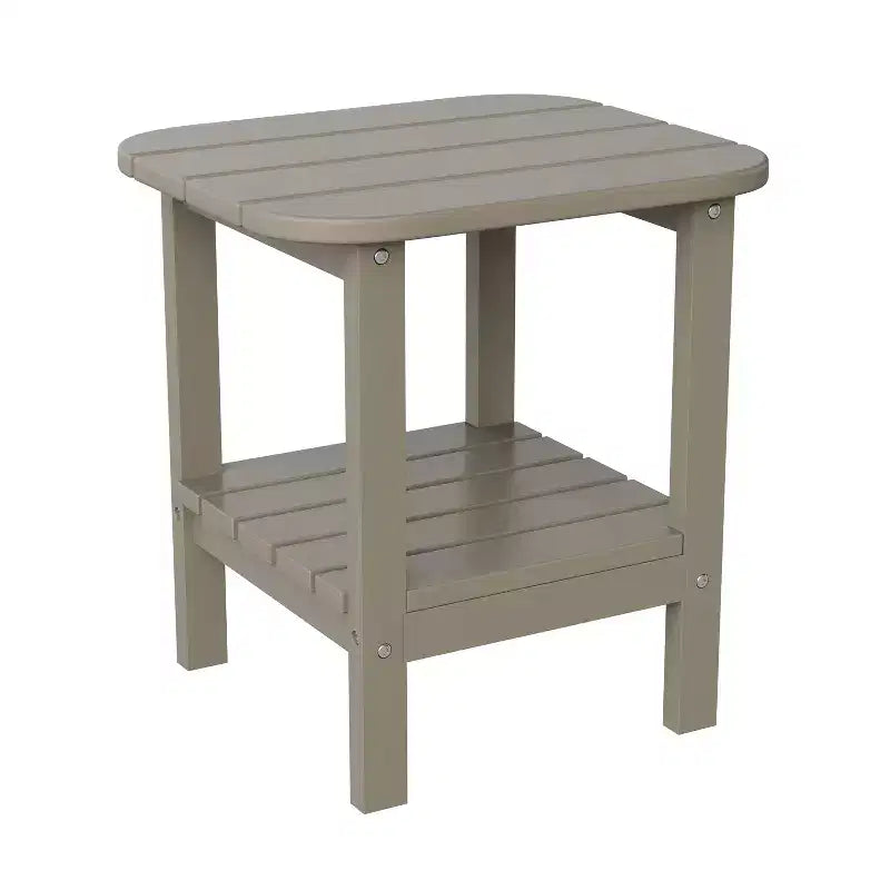Table d'appoint Adirondack à deux niveaux en polyrésine Emma et Oliver - Résistante aux intempéries pour usage intérieur/extérieur