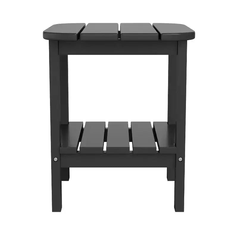 Merrick Lane Tavolino laterale Adirondack a 2 ripiani, Tavolino d'appoggio per interni/esterni in HDPE resistente a tutte le stagioni