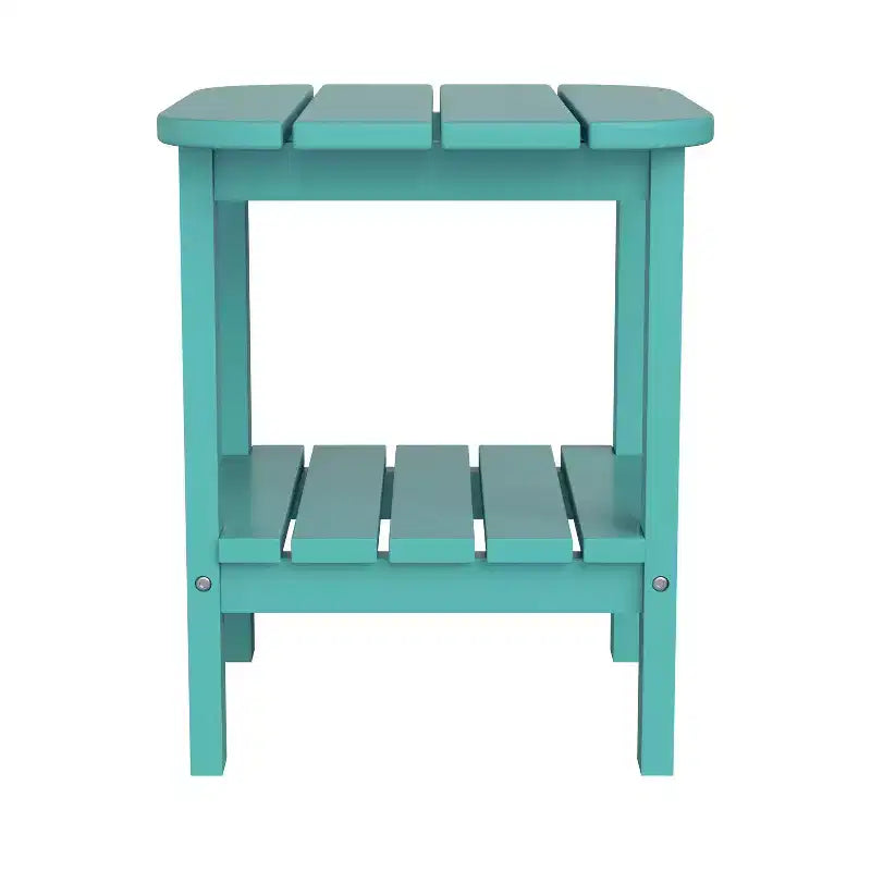 Merrick Lane Tavolino laterale Adirondack a 2 ripiani, Tavolino d'appoggio per interni/esterni in HDPE resistente a tutte le stagioni