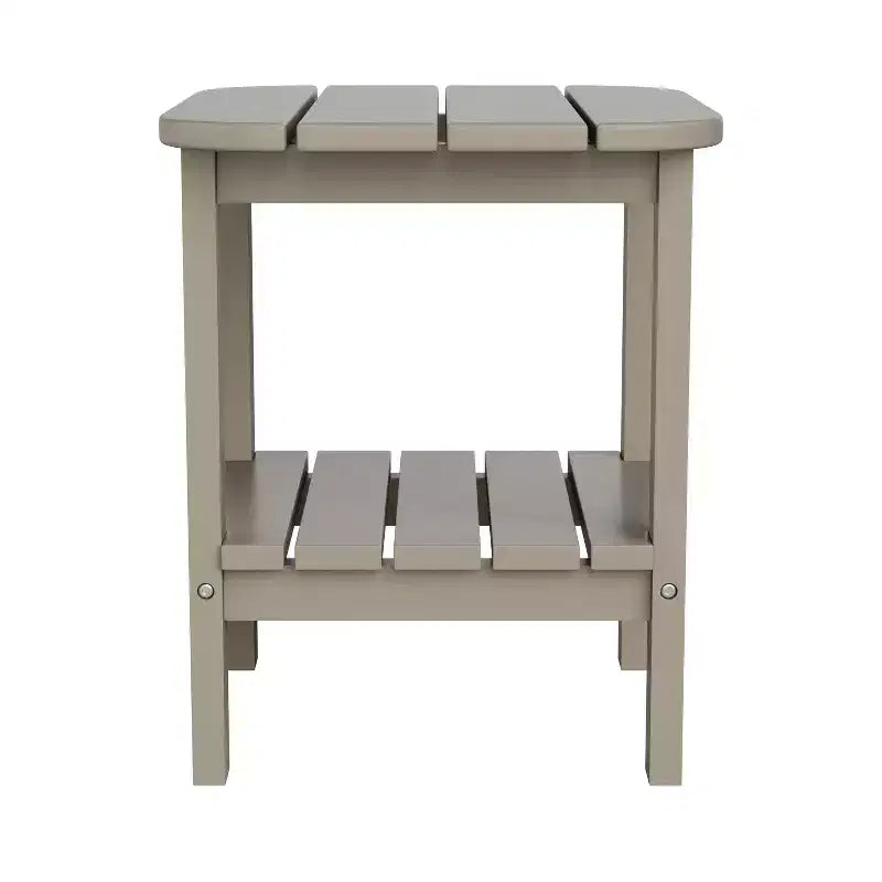 Merrick Lane Tavolino laterale Adirondack a 2 ripiani, Tavolino d'appoggio per interni/esterni in HDPE resistente a tutte le stagioni
