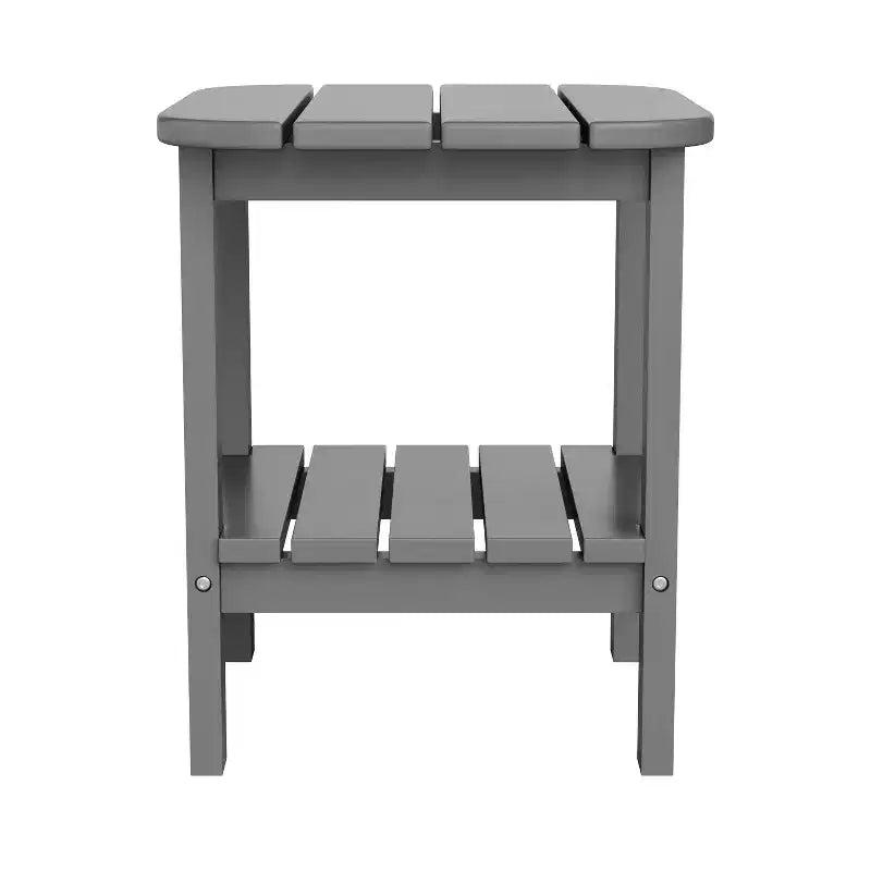 Merrick Lane Tavolino laterale Adirondack a 2 ripiani, Tavolino d'appoggio per interni/esterni in HDPE resistente a tutte le stagioni
