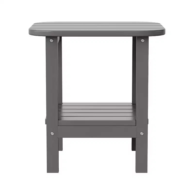 Merrick Lane Tavolino laterale Adirondack a 2 ripiani, Tavolino d'appoggio per interni/esterni in HDPE resistente a tutte le stagioni