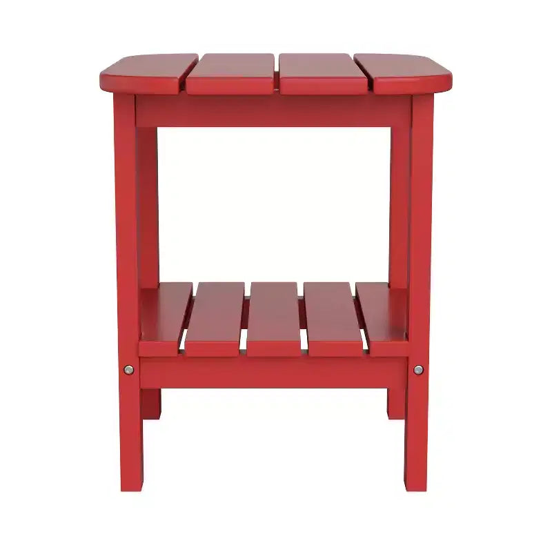 Merrick Lane Tavolino laterale Adirondack a 2 ripiani, Tavolino d'appoggio per interni/esterni in HDPE resistente a tutte le stagioni