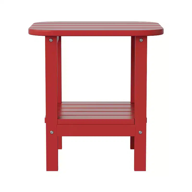 Merrick Lane Tavolino laterale Adirondack a 2 ripiani, Tavolino d'appoggio per interni/esterni in HDPE resistente a tutte le stagioni