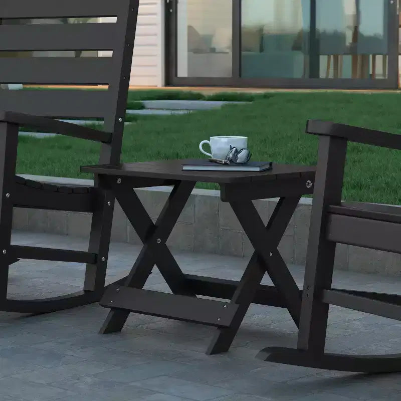 Tavolino pieghevole portatile Emma e Oliver Adirondack in HDPE per uso interno/esterno