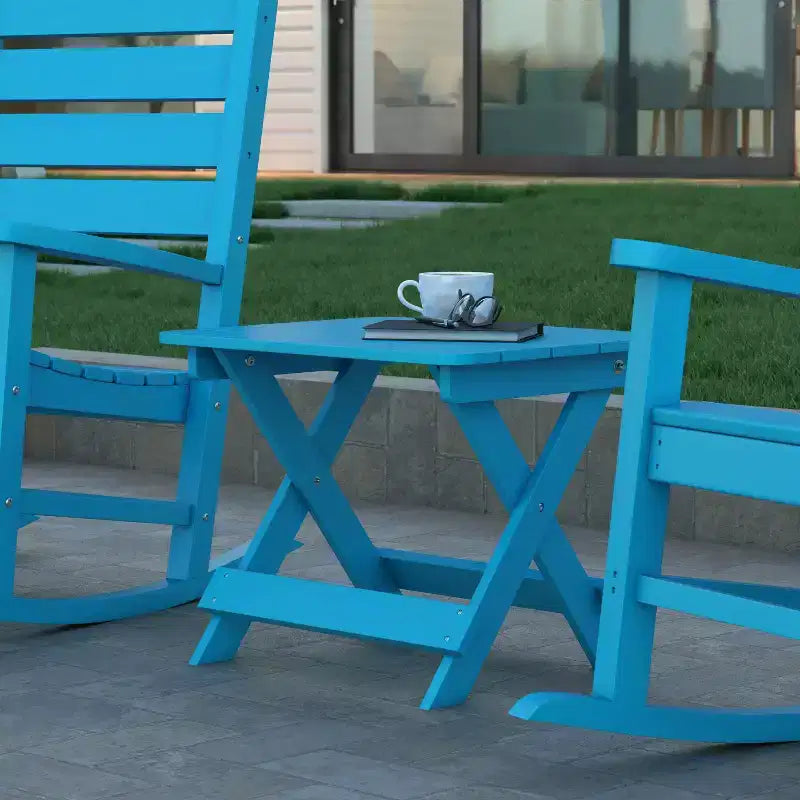 Tavolino pieghevole portatile Emma e Oliver Adirondack in HDPE per uso interno/esterno