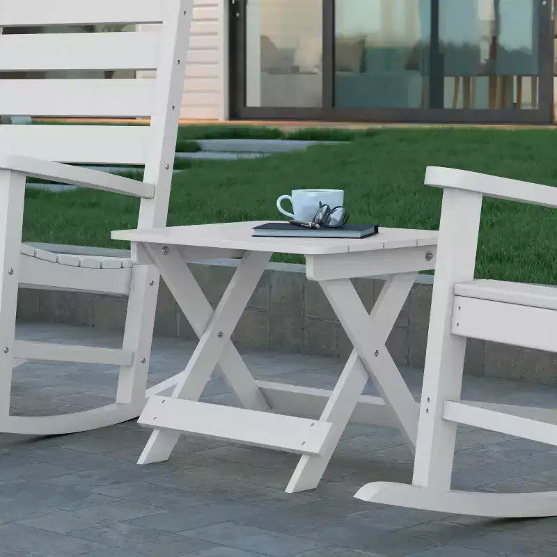 Tavolino pieghevole portatile Emma e Oliver Adirondack in HDPE per uso interno/esterno