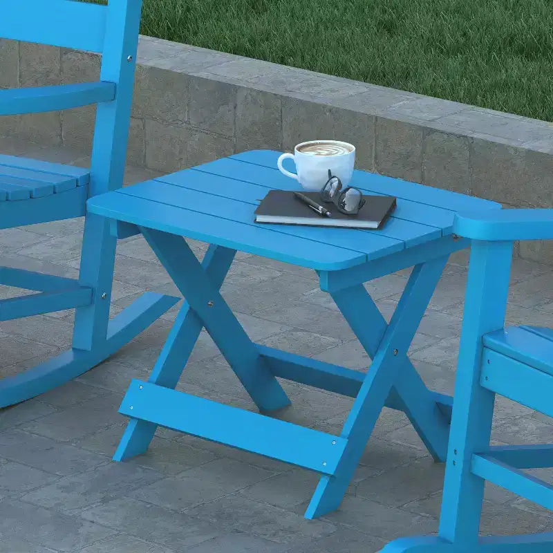 Tavolino pieghevole portatile Emma e Oliver Adirondack in HDPE per uso interno/esterno