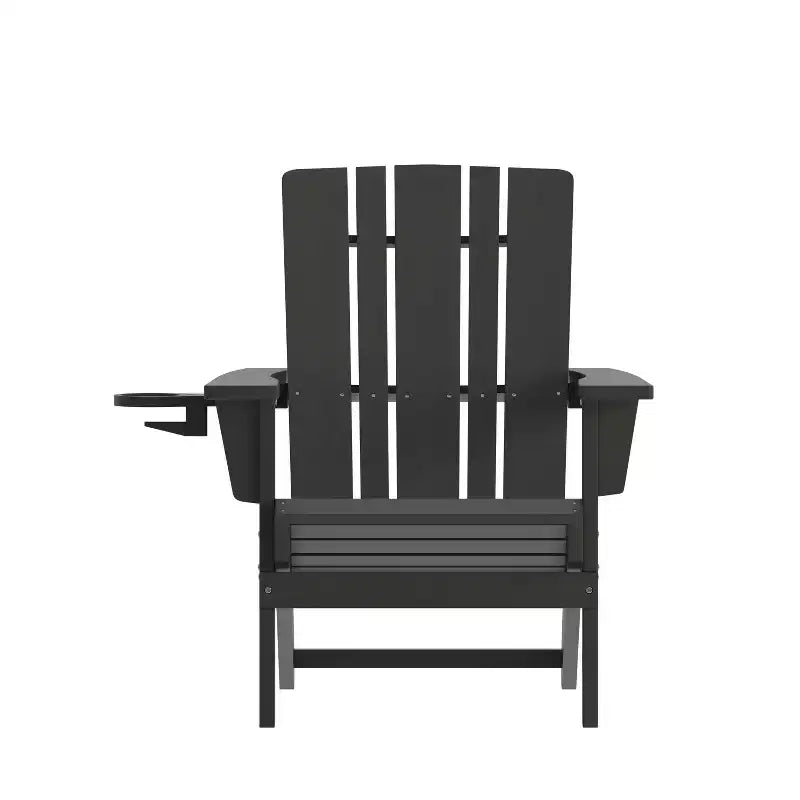 Sedia Adirondack Emma e Oliver con portabicchieri, sedia Adirondack in HDPE resistente alle intemperie