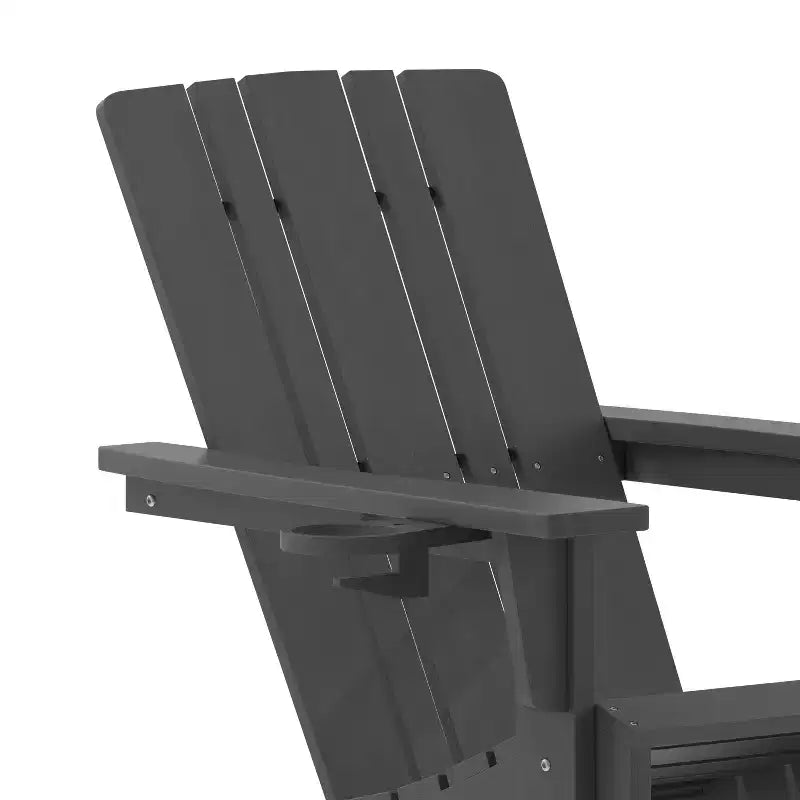 Sedia Adirondack Emma e Oliver con portabicchieri, sedia Adirondack in HDPE resistente alle intemperie