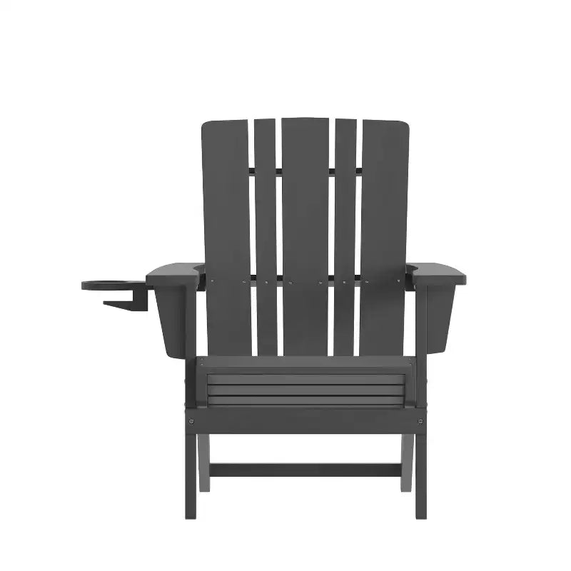 Sedia Adirondack Emma e Oliver con portabicchieri, sedia Adirondack in HDPE resistente alle intemperie