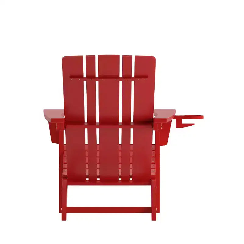 Sedia Adirondack Emma e Oliver con portabicchieri, sedia Adirondack in HDPE resistente alle intemperie