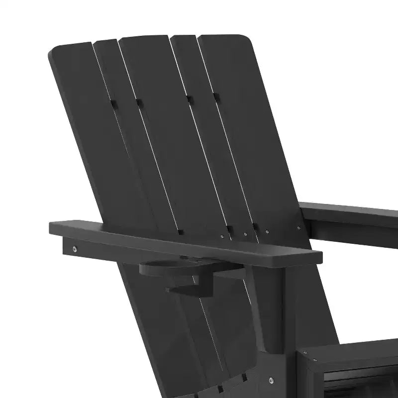 Sedia Adirondack Emma e Oliver con portabicchieri, sedia Adirondack in HDPE resistente alle intemperie