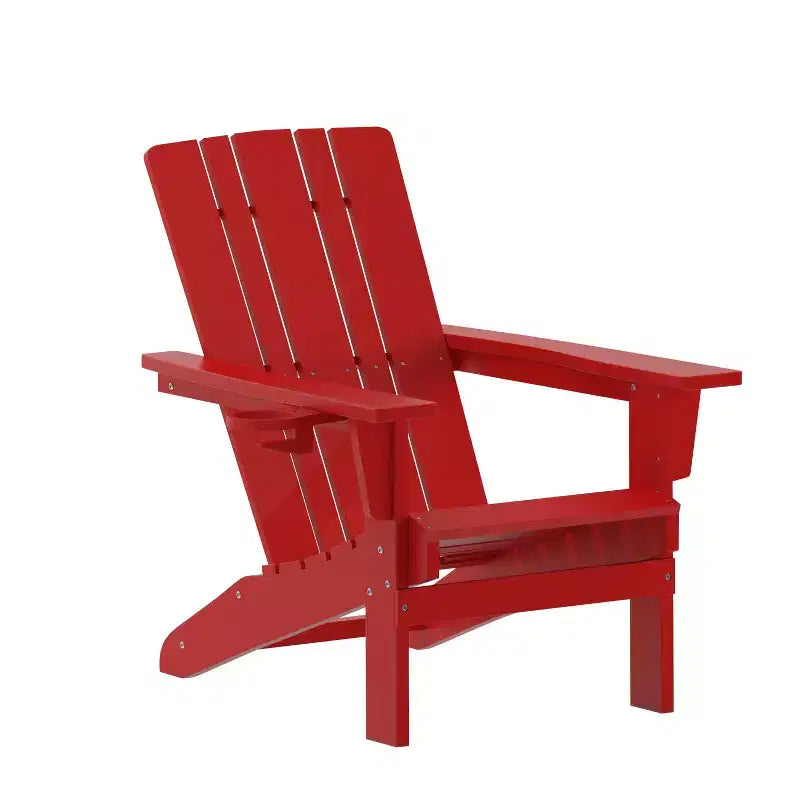Chaise Adirondack Emma et Oliver avec porte-gobelet, chaise Adirondack en HDPE résistante aux intempéries