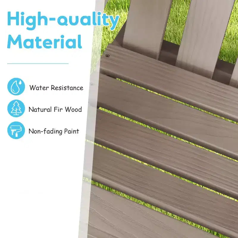 Costway Sedia Adirondack 2 Posti per Bambini, in Legno Massello, Panca con Schienale e Braccioli, per Esterni Caffè/Bianco/Grigio