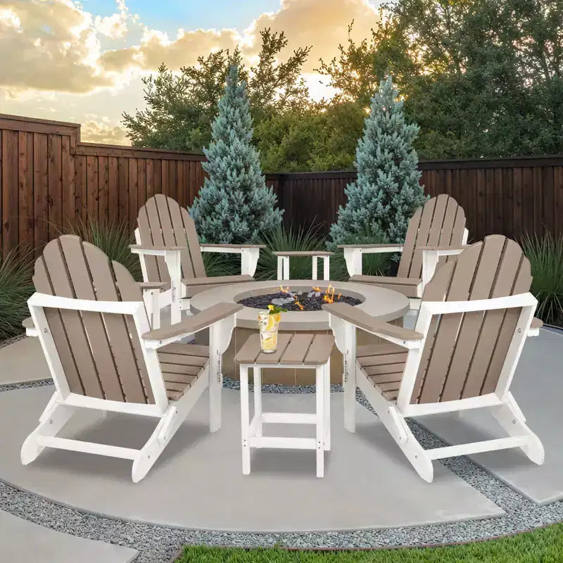 Sedia pieghevole Aoodor HDPE per esterni per tutte le stagioni Adirondack per patio, giardino, cortile, ponte prato focolare 32'' (L) x 29'' (W) x 37'' (H)