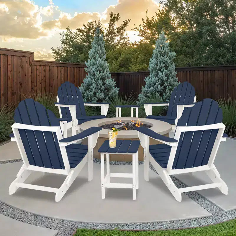 Sedia pieghevole Aoodor HDPE per esterni per tutte le stagioni Adirondack per patio, giardino, cortile, ponte prato focolare 32'' (L) x 29'' (W) x 37'' (H)