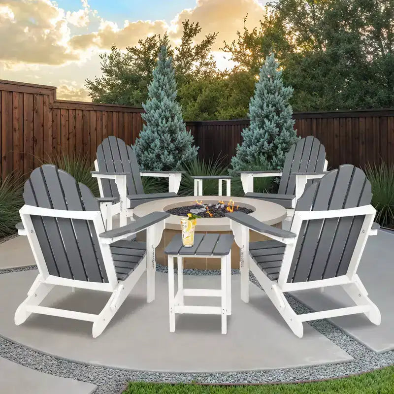Sedia pieghevole Aoodor HDPE per esterni per tutte le stagioni Adirondack per patio, giardino, cortile, ponte prato focolare 32'' (L) x 29'' (W) x 37'' (H)