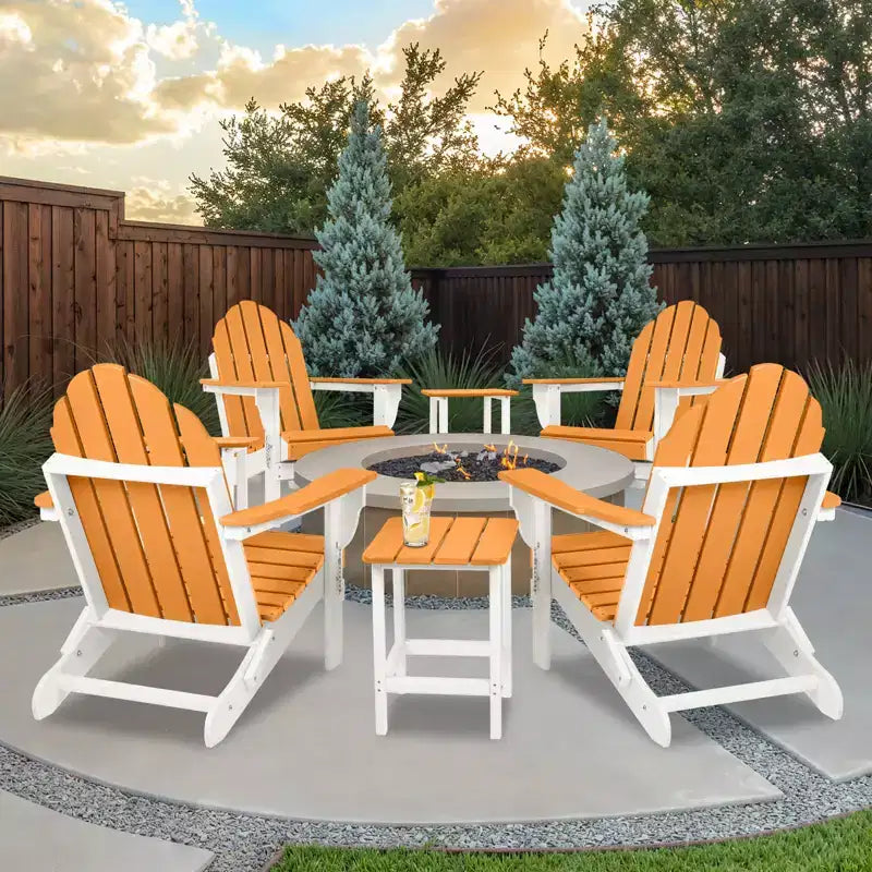 Sedia pieghevole Aoodor HDPE per esterni per tutte le stagioni Adirondack per patio, giardino, cortile, ponte prato focolare 32'' (L) x 29'' (W) x 37'' (H)