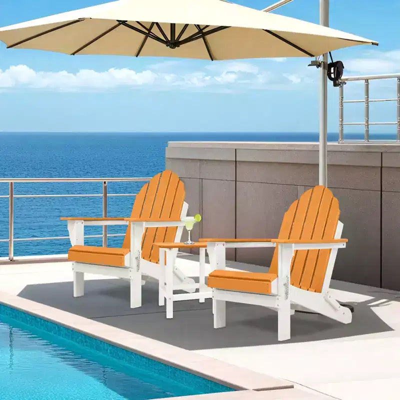 Sedia pieghevole Aoodor HDPE per esterni per tutte le stagioni Adirondack per patio, giardino, cortile, ponte prato focolare 32'' (L) x 29'' (W) x 37'' (H)