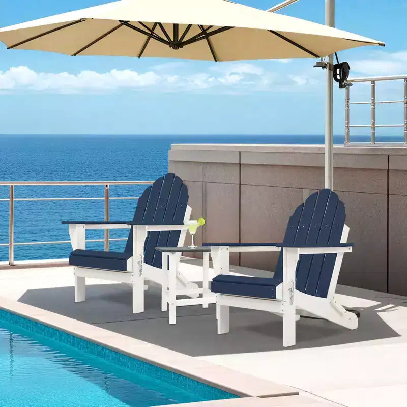 Sedia pieghevole Aoodor HDPE per esterni per tutte le stagioni Adirondack per patio, giardino, cortile, ponte prato focolare 32'' (L) x 29'' (W) x 37'' (H)