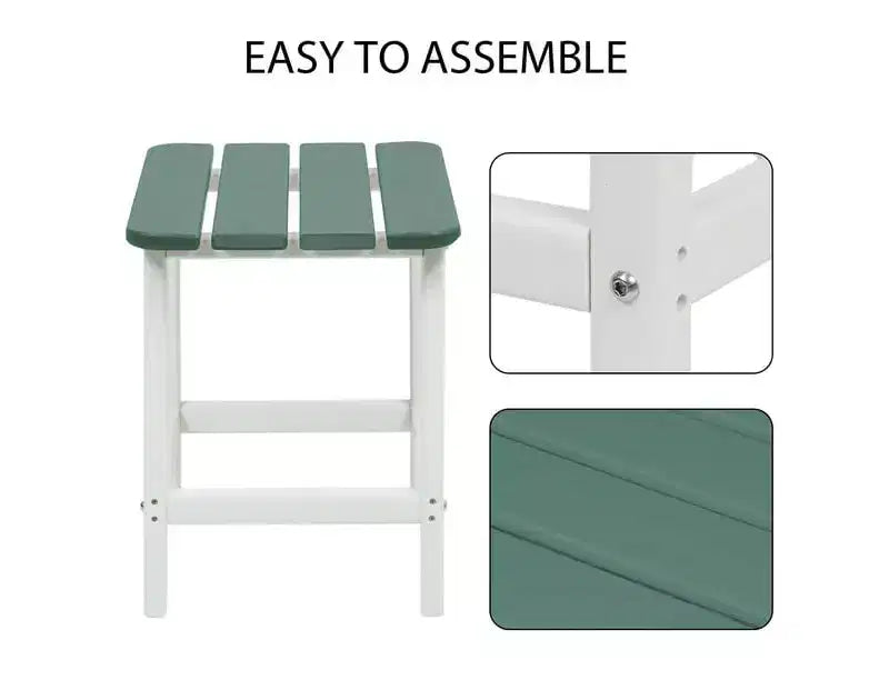 Aoodor Adirondack Tavolino da Esterno Quadrato per Patio, Tavolini da Esterno in HDPE da 48 cm, Tavolino Resistente alle Intemperie per Patio, Giardino, Piscina
