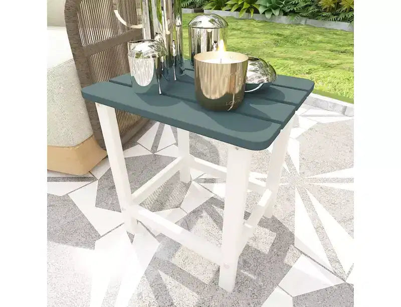 Aoodor Adirondack Tavolino da Esterno Quadrato per Patio, Tavolini da Esterno in HDPE da 48 cm, Tavolino Resistente alle Intemperie per Patio, Giardino, Piscina
