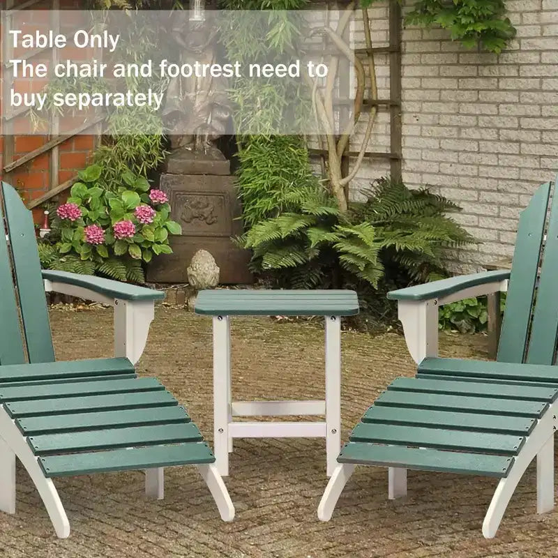 Aoodor Adirondack Tavolino da Esterno Quadrato per Patio, Tavolini da Esterno in HDPE da 48 cm, Tavolino Resistente alle Intemperie per Patio, Giardino, Piscina