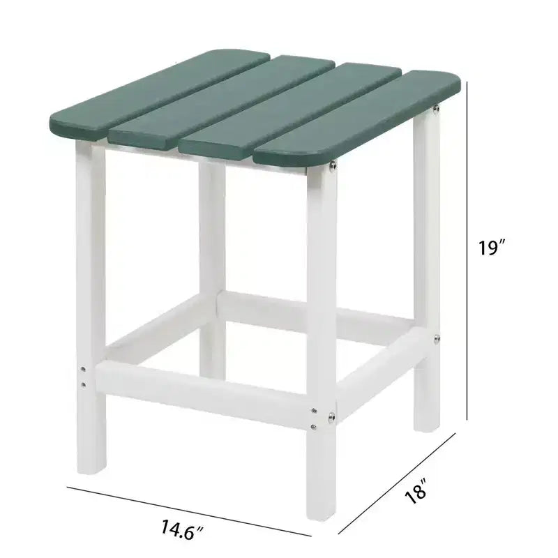 Aoodor Adirondack Tavolino da Esterno Quadrato per Patio, Tavolini da Esterno in HDPE da 48 cm, Tavolino Resistente alle Intemperie per Patio, Giardino, Piscina