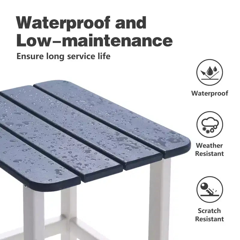 Aoodor Adirondack Tavolino da Esterno Quadrato per Patio, Tavolini da Esterno in HDPE da 48 cm, Tavolino Resistente alle Intemperie per Patio, Giardino, Piscina