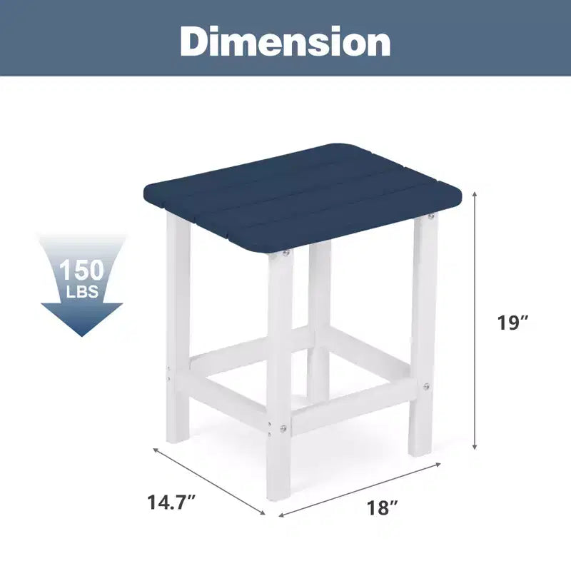 Aoodor Adirondack Tavolino da Esterno Quadrato per Patio, Tavolini da Esterno in HDPE da 48 cm, Tavolino Resistente alle Intemperie per Patio, Giardino, Piscina