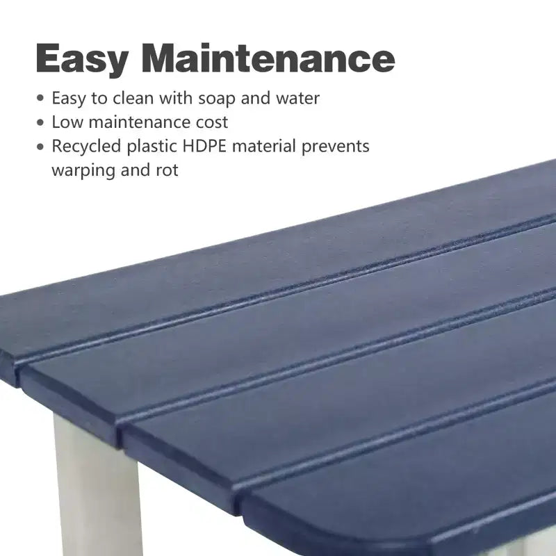 Aoodor Adirondack Tavolino da Esterno Quadrato per Patio, Tavolini da Esterno in HDPE da 48 cm, Tavolino Resistente alle Intemperie per Patio, Giardino, Piscina