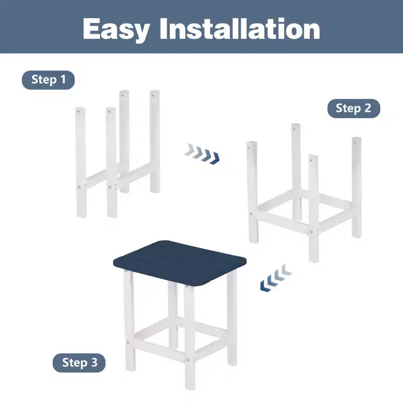 Aoodor Adirondack Tavolino da Esterno Quadrato per Patio, Tavolini da Esterno in HDPE da 48 cm, Tavolino Resistente alle Intemperie per Patio, Giardino, Piscina