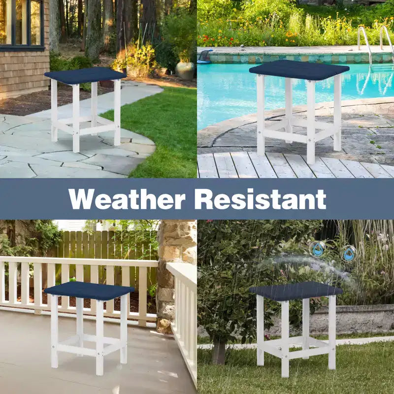 Aoodor Adirondack Tavolino da Esterno Quadrato per Patio, Tavolini da Esterno in HDPE da 48 cm, Tavolino Resistente alle Intemperie per Patio, Giardino, Piscina