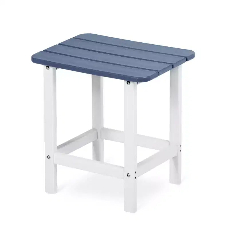 Aoodor Adirondack Square Outdoor Side Table for Patio, 19'' HDPE Outdoor Side Tables, Weather Resistant End Table for Patio, Backyard, Pool