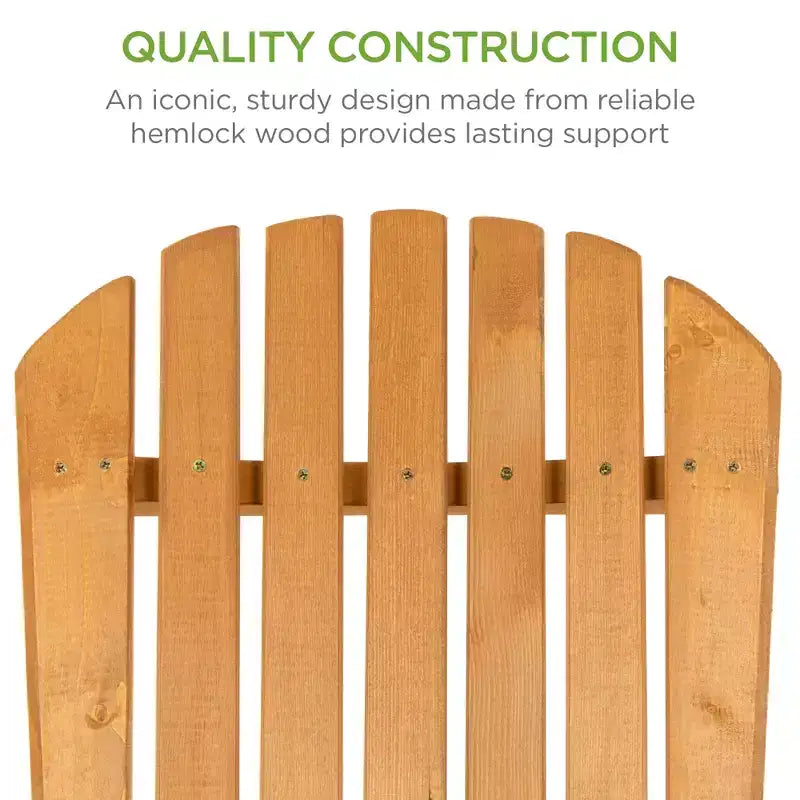 Best Choice Products Sedia Adirondack Pieghevole da Esterno, Mobili da Giardino in Legno con Capacità di 158 kg