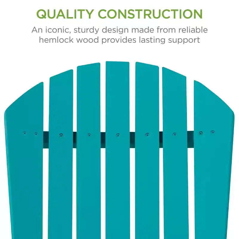 Best Choice Products Sedia Adirondack Pieghevole da Esterno, Mobili da Giardino in Legno con Capacità di 158 kg