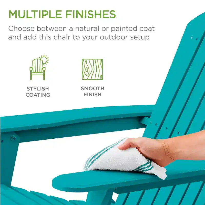 Best Choice Products Sedia Adirondack Pieghevole da Esterno, Mobili da Giardino in Legno con Capacità di 158 kg
