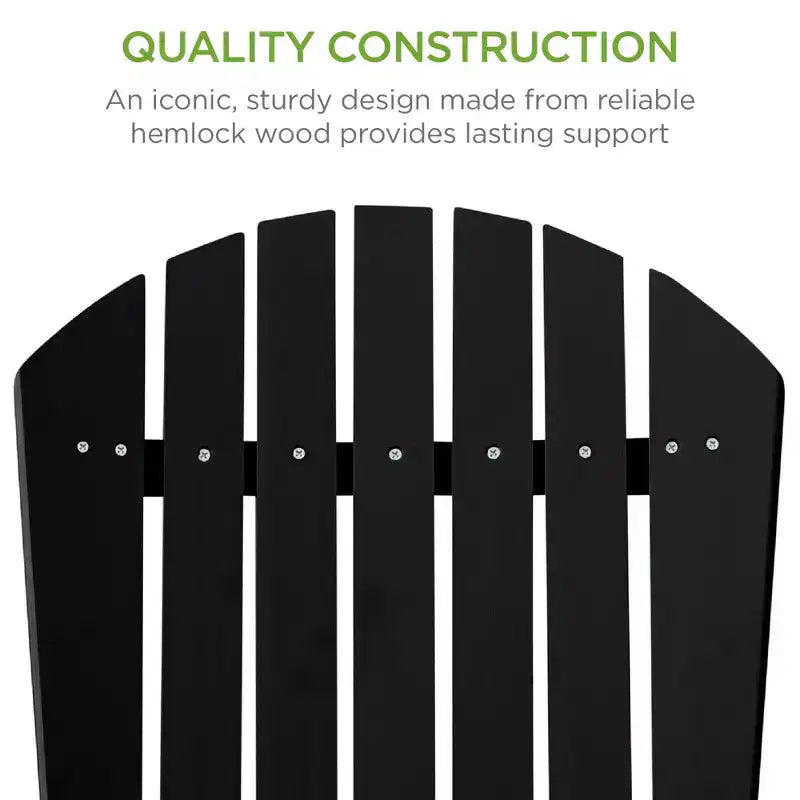 Best Choice Products Sedia Adirondack Pieghevole da Esterno, Mobili da Giardino in Legno con Capacità di 158 kg