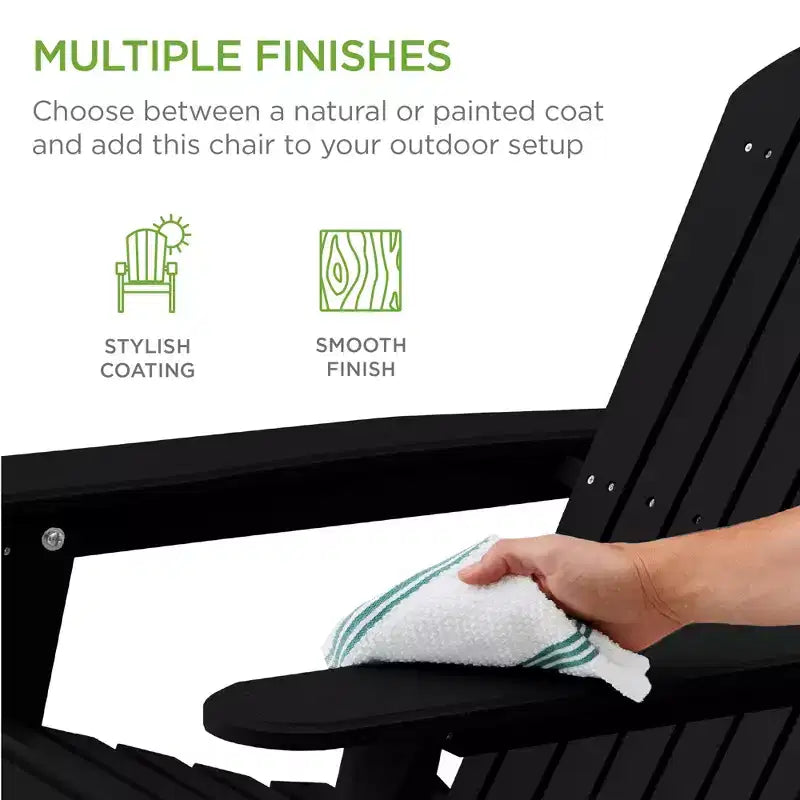 Best Choice Products Sedia Adirondack Pieghevole da Esterno, Mobili da Giardino in Legno con Capacità di 158 kg