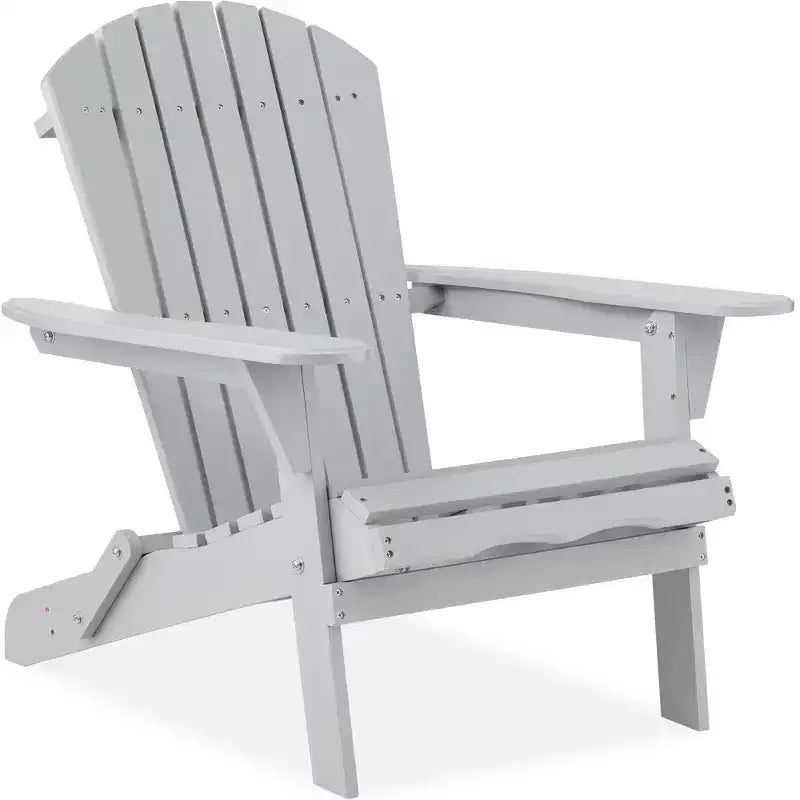 Best Choice Products Sedia Adirondack Pieghevole da Esterno, Mobili da Giardino in Legno con Capacità di 158 kg
