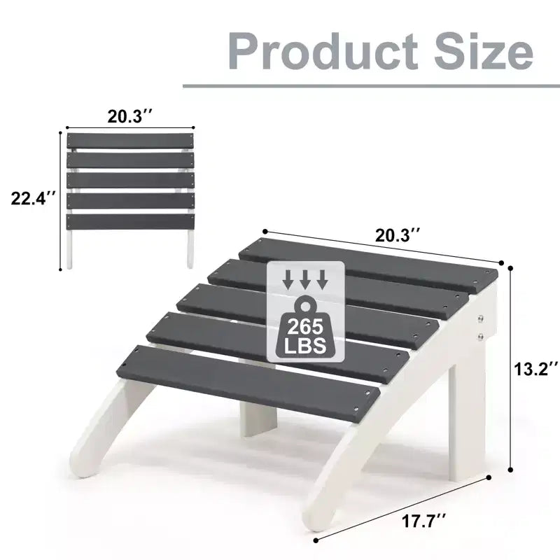 Aoodor Ottoman de jardin Adirondack – Repose-pieds de patio en HDPE résistant aux intempéries pour une relaxation ultime